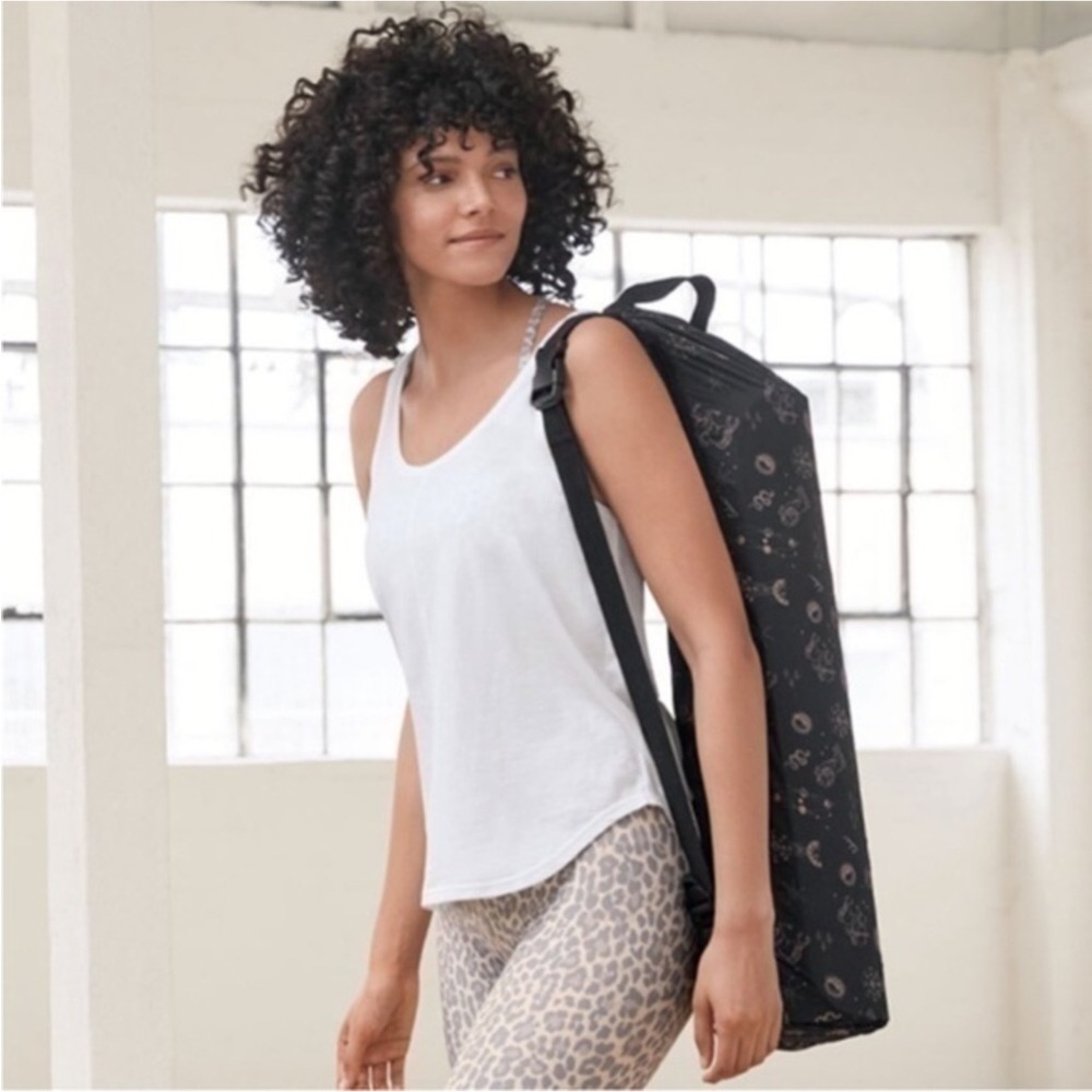 Calme by Johnny Was Black Yoga Mat and Bag Set NWT